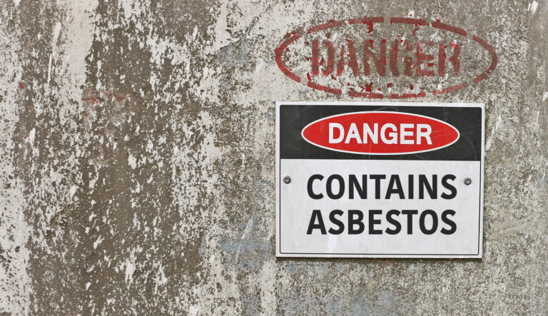 Depiction of a Asbestos warning sign before EHS Analytical Solutions Inc. performs Asbestos Testing in San Diego, Orange County, and Southern California.