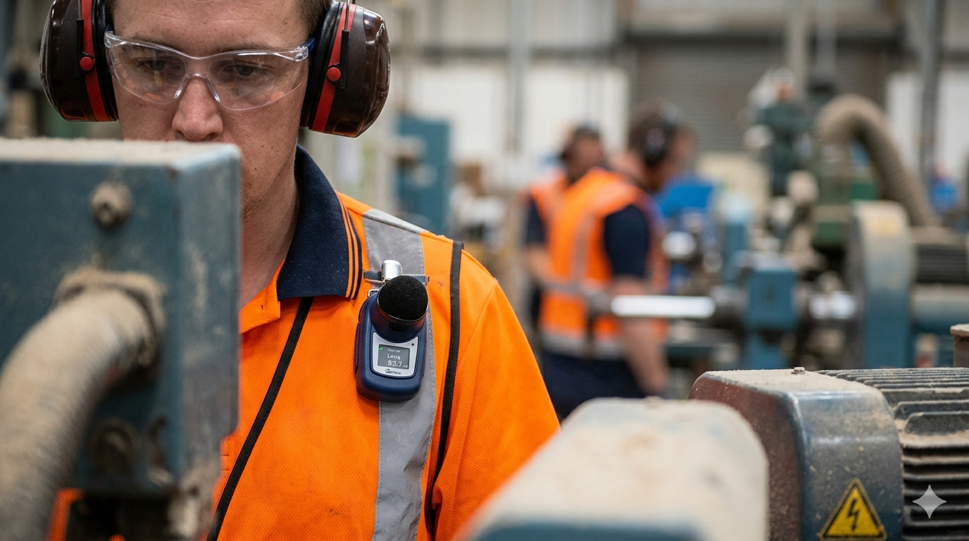 Noise dosimetry survey aerospace manufacturing California hearing conservation program